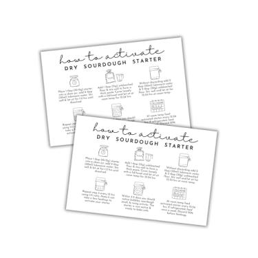 Imagem de Sourdough How to Activate Instruction Care Cards Pacote com 30 unidades 10 x 15 cm Kit de suprimentos para iniciantes Dicas Etiquetas Adesivos Essenciais Embalagem Receita Ingrediente Pontuação