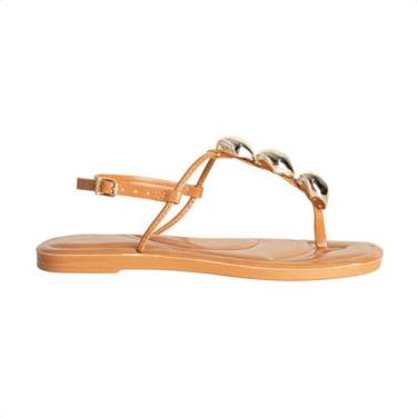 Imagem de Sandália Rasteirinha Dm Glam Caramelo, Intense mel, 36