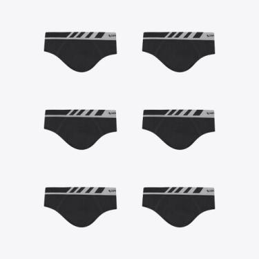 Imagem de Kit 6 Cuecas Lupo Slip Microfibra Sem Costura 00691-106, Preto, G