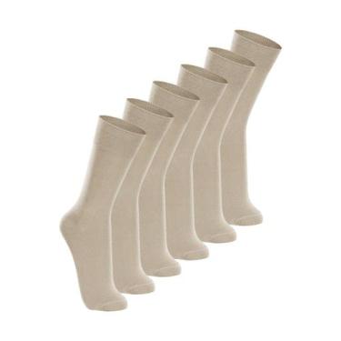 Imagem de Kit com 6 Pares de Meias Casual Lupo 1210-201, Bege, 45-48