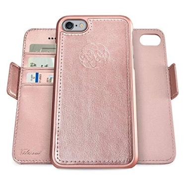 Imagem de Dreem Fibonacci 2-in-1 Wallet Case for Apple iPhone 6 & 6s - Luxury Vegan Leather, Magnetic Detachable Shockproof Phone Case, RFID Card Protection, 2-Way Flip Stand - Rose