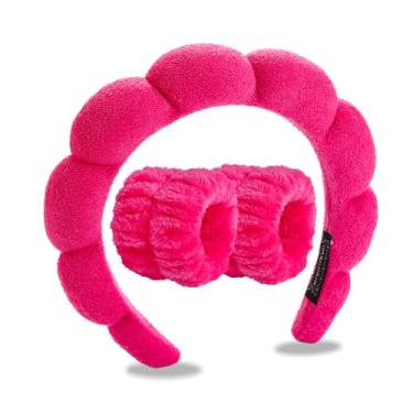 Imagem de Conjunto de 3 faixas de cabeça para lavar o rosto, esponja, maquiagem, cuidados com a pele, toalhas, faixa de cabelo macia para mulheres e meninas, acessório de cabelo fino e antiderrapante para o