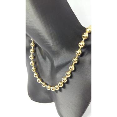 Imagem de Colar Luxjóias Premium 45cm Banhado a Ouro Esferas 5mm - Luxjoias