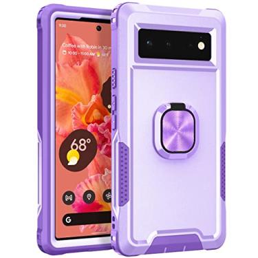 Imagem de For Google Pixel 6 3 in 1 Ring Holder PC + TPU Phone Case
