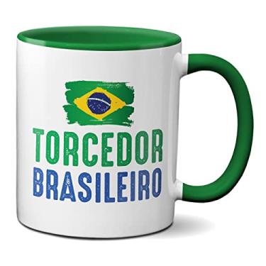 Imagem de Caneca Torcedor Brasileiro Bandeira Jogo Brasil Copa Mundo (Verde)
