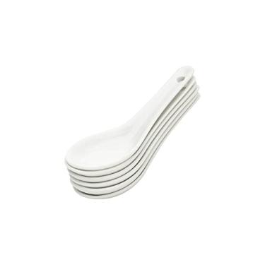 Imagem de LYOR - Conjunto 6 Colheres para Finger Food de Porcelana Branca 12cm x 13cm x 4,5cm