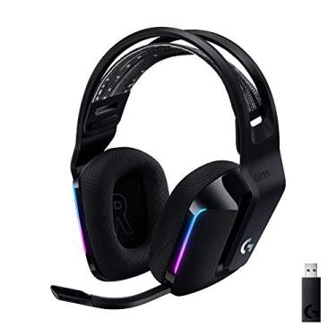 Imagem de Headset Gamer Sem Fio Logitech G733 7.1 Dolby Surround com Tecnologia Blue VO!CE, RGB LIGHTSYNC, Drivers de Áudio Avançados e Bateria Recarregável para PC e PlayStation - Preto