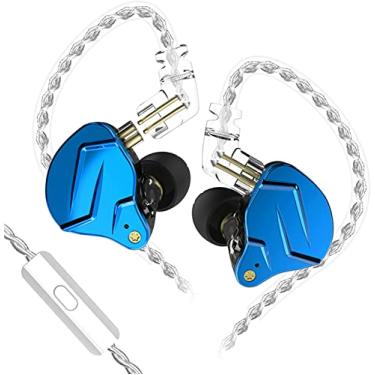 Imagem de Fones de ouvido intra-auriculares KZ ZSN PRO X com microfone Dual Driver 1BA+1DD híbrido com fio, fones de ouvido compatíveis com Android, iPhone, iPad, laptops, MP3 e a maioria das interfaces de 3,5