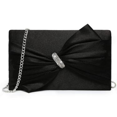 Imagem de Bolsa de noite Dasein Elegant Satin Bow Lap com strass