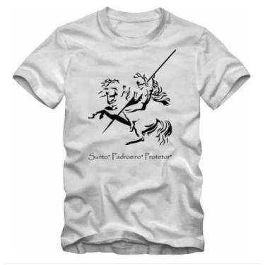 Imagem de Camiseta São Jorge Guerreiro Masculina - Blackchic, Branco, M