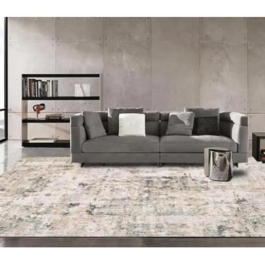 Imagem de Tapetes grandes e abstratos simples para sala de estar, quarto, decoração de casa, sofá, mesa, área, entrada moderna (200x200cm 78x78 pol./Sem fiapos 5)