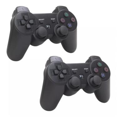 Imagem de Kit 2 Controles Compatível PS3 Doubleshock Wirelless Sem Fio