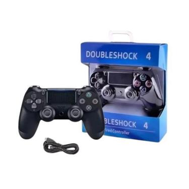 Imagem de Controle PS4 Com Fio 2m Joystick Pc Vibração Preto