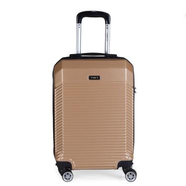 Imagem de Mala De Bordo Abs Yins Ys21110 Cadeado Integrado Rodas Duplas Champagne P