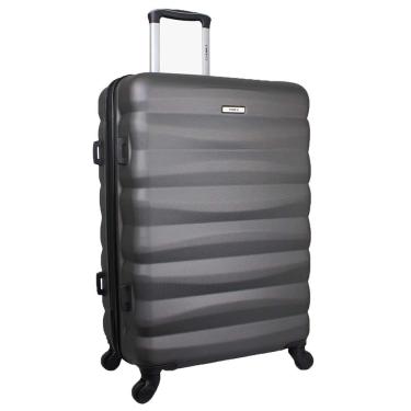Imagem de Mala De Bordo Pequena Em Abs Yins 21089 Cadeado Integrado Rodas Giro 360° Cinza P