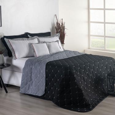 Imagem de Kit Cobre Leito Dupla Face Casal Queen Bordado Renove 7 Peças Hipercal 400 Fios 100% Po...