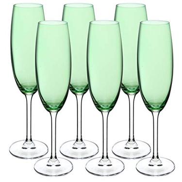 Imagem de Jogo de 6 Taças para champanhe Gastro em cristal ecológico 220ml A24cm verde limao