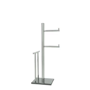 Imagem de Papeleira de Chão Dupla C/ Reserva e Porta Revista Inox 4029