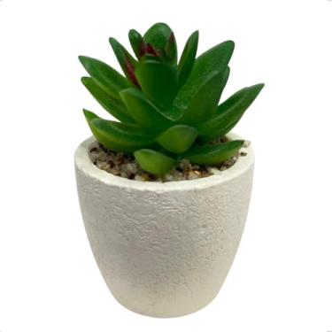 Imagem de Mini Decorativo Vaso Enfeite Suculenta Planta Artificial Gesso Redondo 5x8cm Banheiro Estante Mesa (2)
