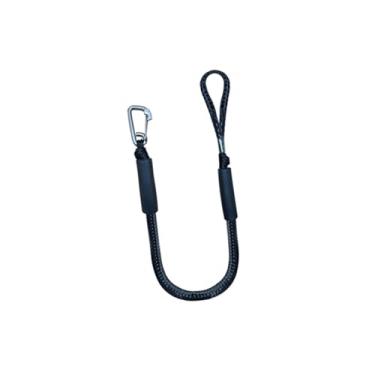 Imagem de oshhni Corda de amarração elástica para doca, corda de amarração resistente com absorção de choque, acessórios para barcos, esqui, barcos a motor, canoas, Preto