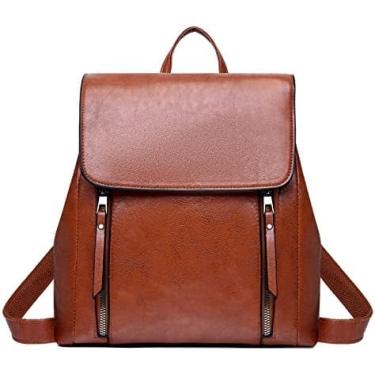 Imagem de Mochila Das Mulheres Mochilas Pretas Para Meninas Mulheres Pequenas Bolsas De Viagem De Couro Ombro Saco De Cera De Óleo, Yellow