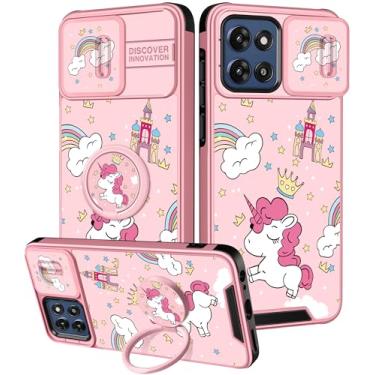Imagem de Goocrux Capa para Moto G Stylus 5G 2025 - Capa de telefone feminina fofa desenho feminino bonito kawaii fashion design exclusivo capa de câmera deslizante com suporte de anel capas para Motorola G