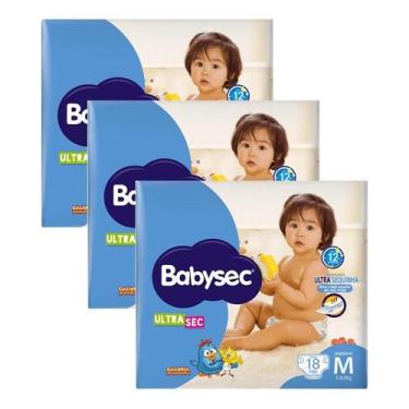 Imagem de Kit 3 Fraldas Babysec Ultrasec Jumbo Galinha Pintadinha M com 18 unida