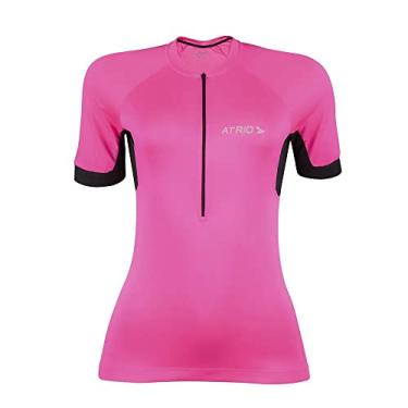 Imagem de Camisa De Ciclismo Sport Feminina Rosa Tamanho GG DryFit Superlight Esporte UV30+ Atrio - VB020
