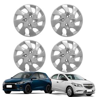 Imagem de Jogo Calota Aro 14 Onix Prisma 2014 Até 2016 Cubo Baixo - Grid Calotas