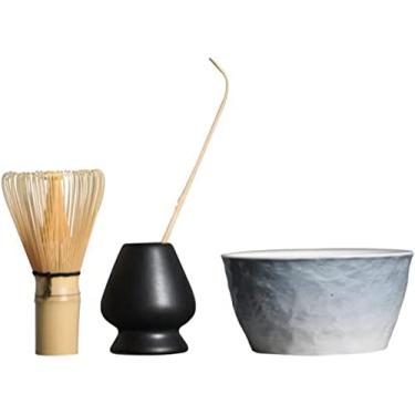 Imagem de QLDFX Tigela Matcha Tigela de salada japonesa Matcha Bowl Whisk Scoop Caddy Conjunto de Presente Chá Verde em Pó Teaset Cerimônia de Chá Japonesa Matcha Teaware Matcha Bowl Conjunto de Chá (conjunto