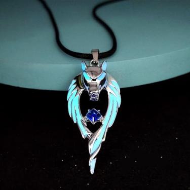 Imagem de Colar de caveira de corvo para mulheres e homens, vintage, estilo nórdico, luminoso, animal, corvo, pingente, unissex, brilha no escuro, 2.2X1.0inch, Zinco, Sem Pedra Preciosa