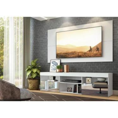 Imagem de Rack Com Espelho E Painel Para Até 65Fg3137 Branco - MULTIMOVEIS