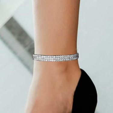 Imagem de Tornozeleira feminina de strass elegante com strass brilhante, Adjustable, Liga de aço, Sem Pedra Preciosa