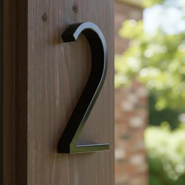 Imagem de Números de casa em liga metálica de 12 cm para fora, número de endereço preto para caixa de correio de porta da frente para apartamentos, escritório, hotel