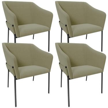 Imagem de Kit 4 Cadeiras Para Sala De Jantar Estar Living Olívia L02 Bouclê Oliva - Lyam Decor
