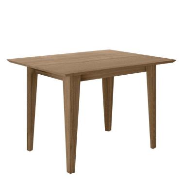 Imagem de Mesa De Jantar 4 Lugares Tampo Chanfrado 120cm Sem Vidro Kate Carvalho - Poliman