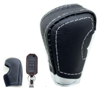 Imagem de Kit Capas Couro Manopla Câmbio Automático E Chave Canivete City 2022 2023