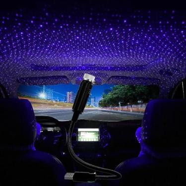 Imagem de Projetor de estrela USB preto, luz noturna ajustável, romântico, céu estrelado, luzes de carro, luz decorativa de teto portátil para várias ocasiões, luzes de parede (22,6 x 1,5 cm)