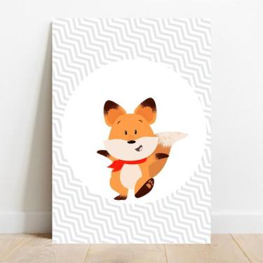 Imagem de Placa Decorativa Raposinha Feliz - TaColado, 30x40cm