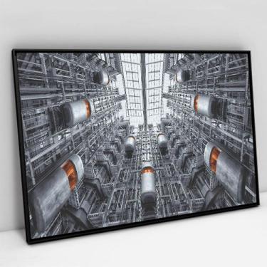 Imagem de Quadro Decorativo Arquitetura Visão dos Elevadores em tela Canvas - Ta