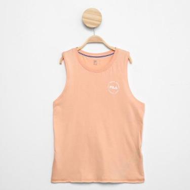 Imagem de Regata Juvenil Fila Essencial Print Feminina, Laranja, 10A