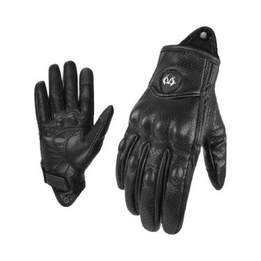 Imagem de Luvas De Motocicleta Retro Unissex De Verão Em Couro Para Motocross E 