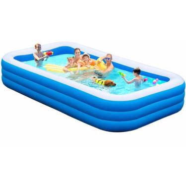 Imagem de Piscina Inflável Grande para Adultos e Crianças, 305 cm x 178 cm x 56 