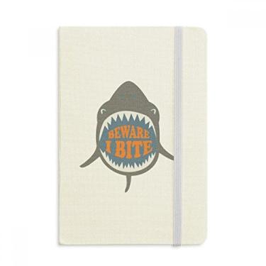 Imagem de Caderno de anotações Beware I Bite Shark Illustrate oficial de tecido rígido diário clássico