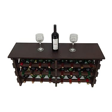 Imagem de Adega Vinho Madeira 24 Garrafas Tipo Mesa Cor Imbuia C08 Cevey Adegas e Artesanatos