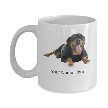 Imagem de Caneca Rottweiler personalizada – Caneca de café para cães Rottweiler – Ideia de presente para cães – Caneca de café personalizada de 325 ml
