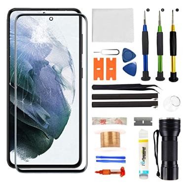 Imagem de Zgxhga Substituição de tela para Samsung Galaxy S21, tela de substituição para Galaxy S21 Series 6,2 polegadas, kit de substituição de vidro com ferramentas de reparo, adesivo à prova d'água (sem OLED