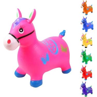 Imagem de Cavalinho Upa Upa Musical Pula Pula Grande Com Luz E Sons De Cavalo Premium (Rosa)