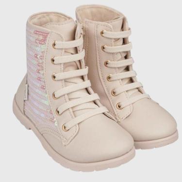 Imagem de Bota Coturno Infantil Feminina Pampili Rubi Paetê-Feminino