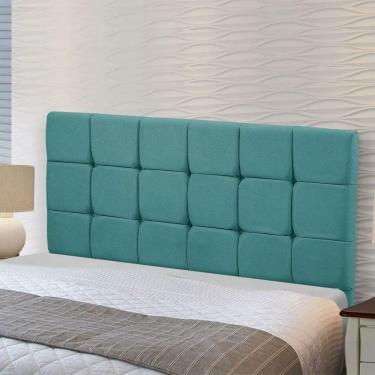 Imagem de Cabeceira Queen Julia 160cm Em Madeira Reflorestada Veludo Star Confort Ciano